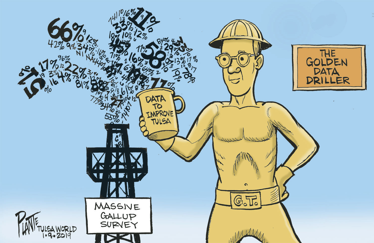 Bruce Plante Cartoon: Tulsa's Data Driller